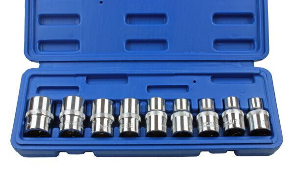 US Pro by Bergen 9pc 1/2" Drive Female Torx  E-TRX Star Socket Set 1390