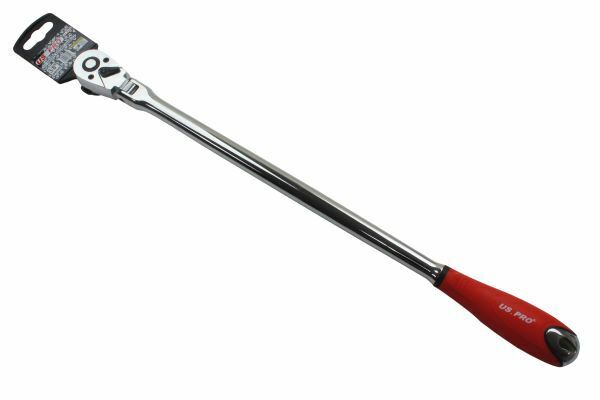 US Pro 3/8" DRIVE FLEXI HEAD RATCHET LONG REACH FLEXIBLE / SWIVEL HEAD 457MM