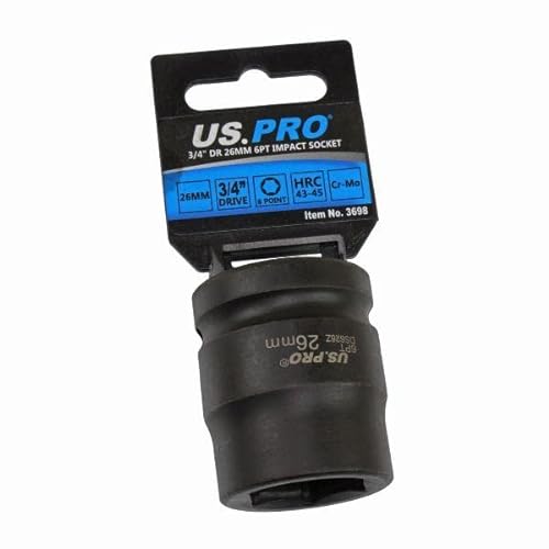 US PRO 26mm 3/4" Square Drive 6 Point Impact Socket