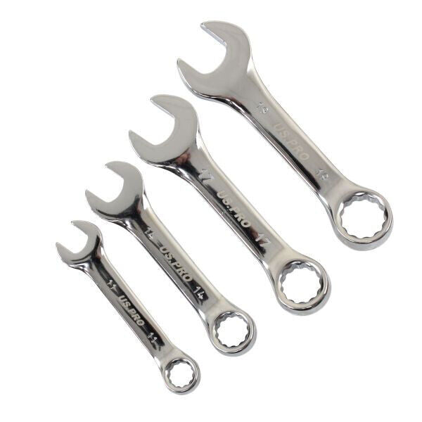 US PRO Stubby Spanners 10pc Short Reach Combination Spanner Set 10mm-19mm 2202