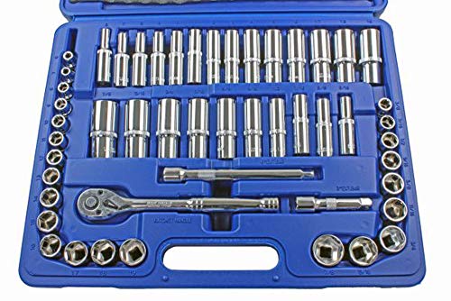 US PRO Tools 50pc 3/8 Socket Set Metric & AF Imperial Shallow Deep Sockets 1370