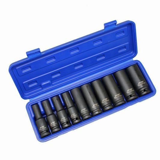 US PRO DEEP IMPACT SOCKET Set 1/2"Dr 10pc 10mm-24mm 6pt Hex Long Reach Sockets