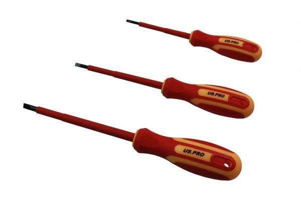 US Pro by Bergen 7pc VDE Insulated Electricians Screwdriver Set in Case 1606