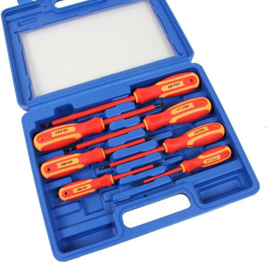 US Pro by Bergen 7pc VDE Insulated Electricians Screwdriver Set in Case 1606