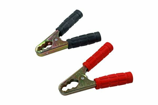 Booster cable clamps 180mm ZINC PLATED 1 Pair Red & Black Jump lead Cable Clips