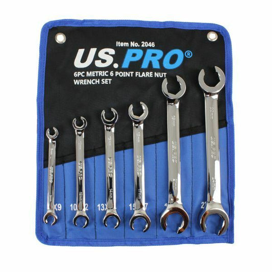 US Pro by Bergen Tools 6pc Brake Flare Nut Spanners Wrench set 8-24mm 2046