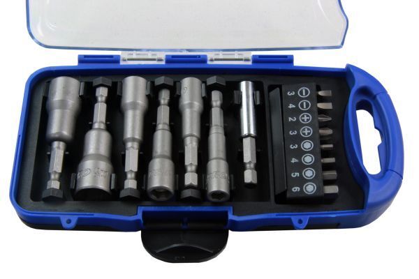 US PRO 15 Piece Magnetic Nut Driver Socket & Bit Set 1/4" Hex PH SL Drive 1371