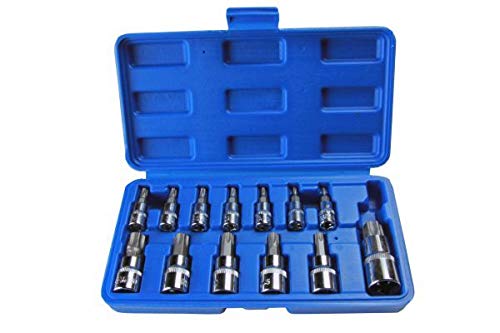 US PRO 13pc Security Torx Star Bit Socket Set - Tamper Bit Sockets T8 - T70 1497