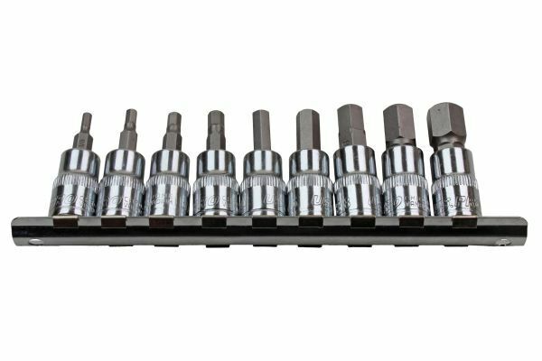 US PRO 9pc 3/8" dr SAE / Imperial Hex, Allen Bit Sockets Socket Rail 3385