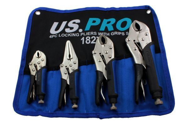 BERGEN Locking Pliers 4pc Mole Grips Adjustable Wrench Vice Grips Pliers 1827