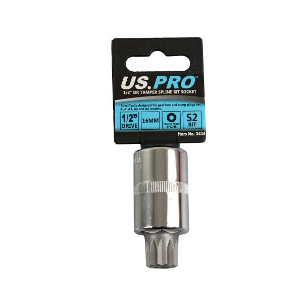 US PRO 1/2" Drive Tamper Spline Bit Socket M16 x 55mm