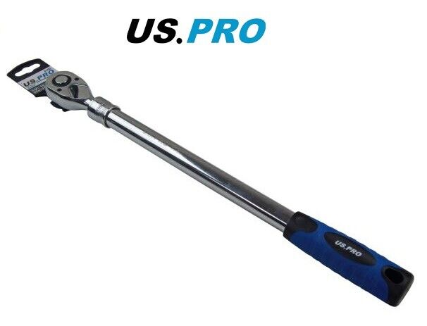 US PRO Tools 1/2" Dr Extra Long 72T Extendable Ratchet 18 - 24" Extending 4140