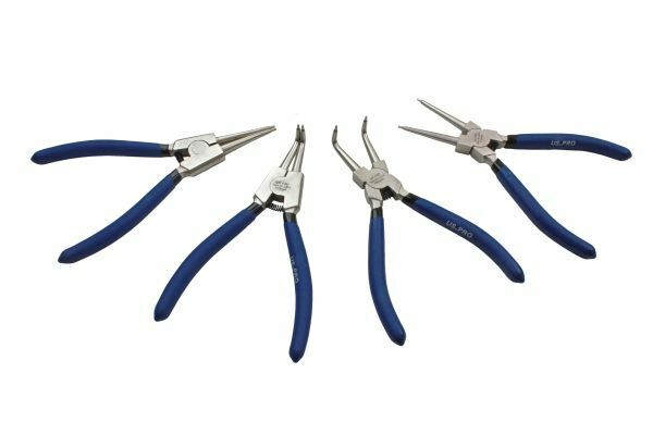 US PRO Tools 4 Piece 7" Circlip Pliers Set - Internal External Straight & Bent