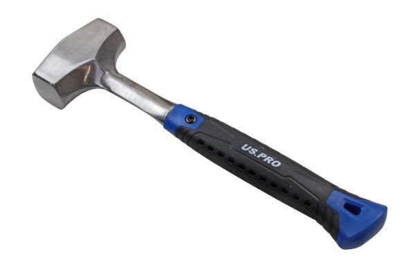 US PRO Tools 2LB One Piece Steel Club Hammer Fibreglass Handle Lump Mash Hammer