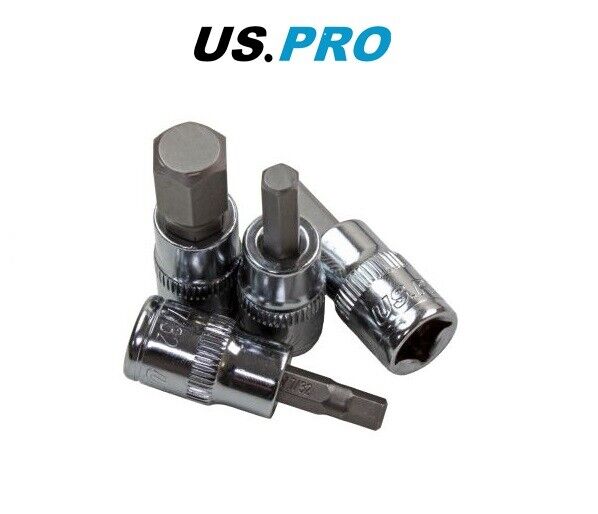 US PRO 9pc 3/8" dr SAE / Imperial Hex, Allen Bit Sockets Socket Rail 3385