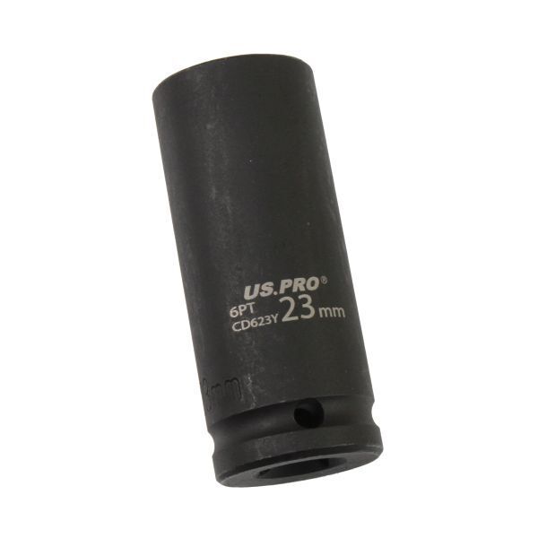 US PRO Tools 23mm 1/2 dr 6pt deep impact socket 23mm impact socket Metric 3756