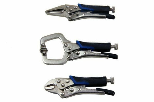 US PRO 3pc Grip Handles Mini locking Clamp & Pliers Set Mole Grips Welding 2061