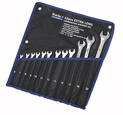Extra Long Combination Spanner Set 12PC 6- 22MM Long Wrench Spanners Metric