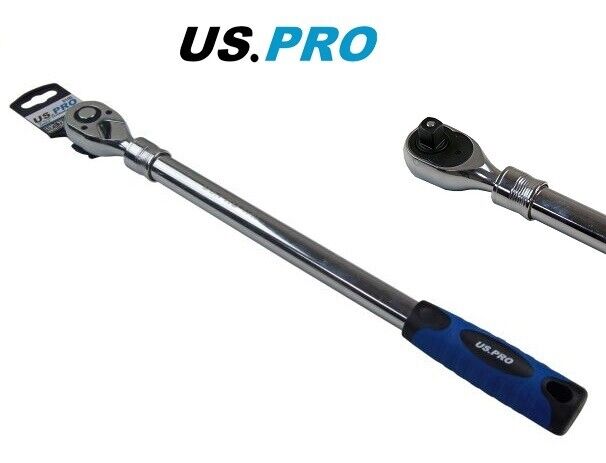 US PRO Tools 1/2" Dr Extra Long 72T Extendable Ratchet 18 - 24" Extending 4140