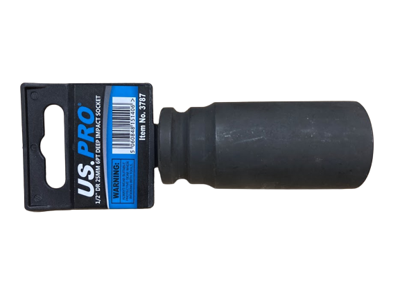 US PRO Tools 25mm 1/2 dr 6pt deep impact socket 25mm impact socket Metric 3787