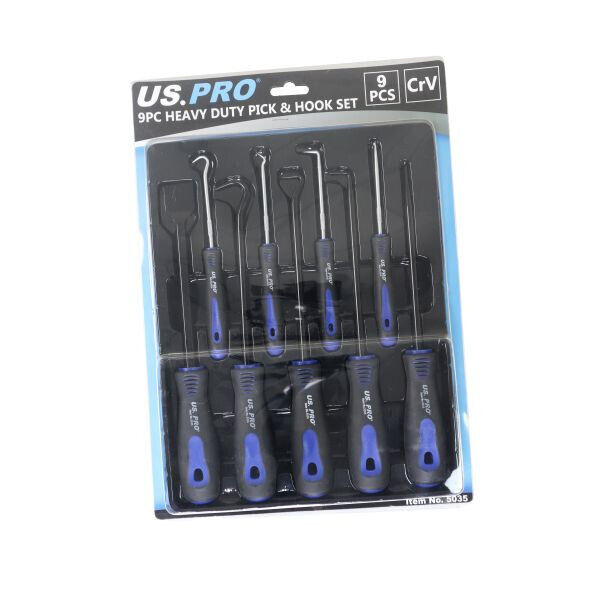 US PRO by BERGEN SCRAPER / HOOK AND PICK SET 9PC REMOVAL TOOL O RINGS SEALS 5035