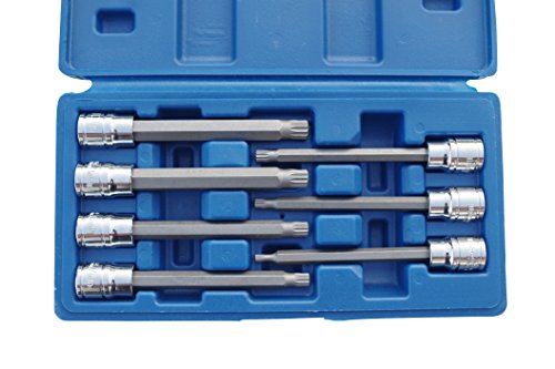 US PRO by BERGEN Tools 7pc 3/8" 110mm Long Spline Bit Sockets Set 1496