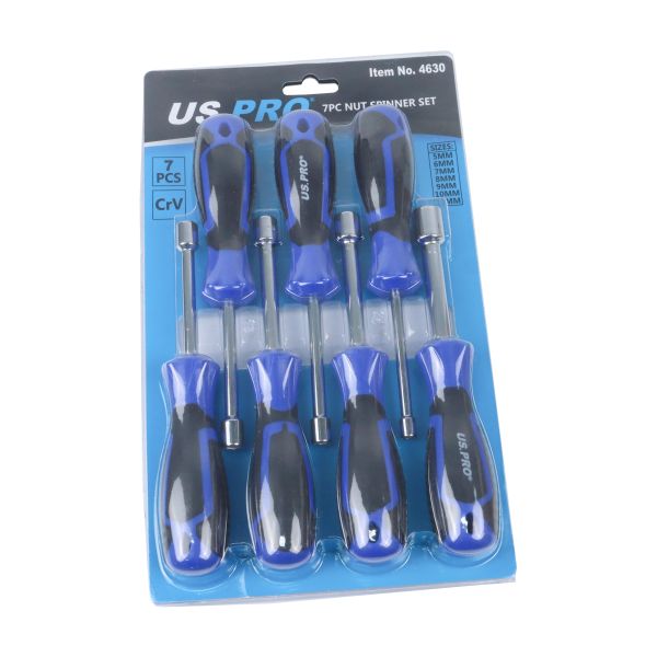 US PRO 7PC Nut Spinner Set - 7&quot;