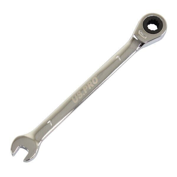 US Pro 7mm Ratchet Spanner Combination Gear Wrench Metric Tool  3568