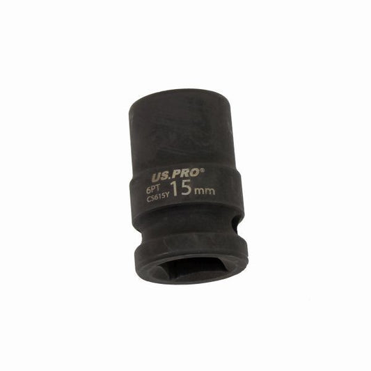 US PRO 15MM 1/2" DR 6PT IMPACT SOCKET EURO STYLE CR-V