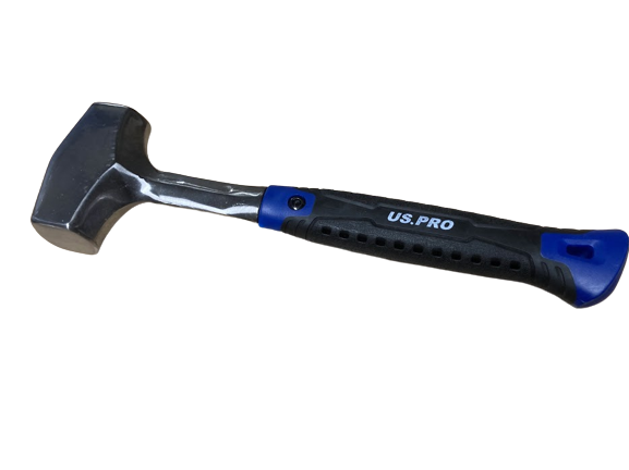 US PRO Tools 2LB One Piece Steel Club Hammer Fibreglass Handle Lump Mash Hammer