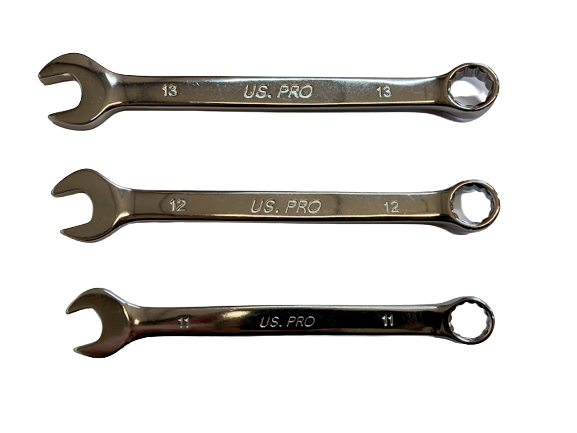 US PRO 12PC Metric Combination Spanner Set 8-19MM Chrome Polished Ring Wrench