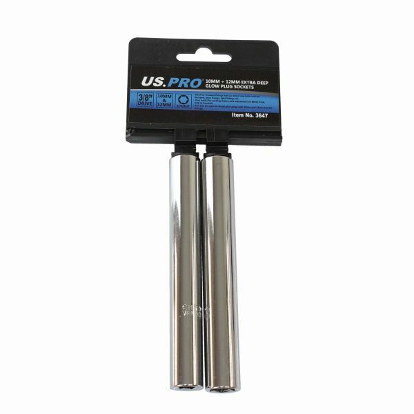 US PRO Extra Deep 3/8" drive Sockets 10mm & 12mm X 120mm