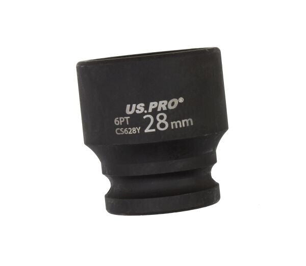 US PRO TOOLS 1/2" Drive 28mm Impact Socket Euro Style Shallow 6 Point 3828