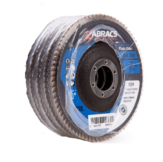 Abracs  Pro Zirconium Inox Flap Disc 115mm 60 Grit (4 Pack)