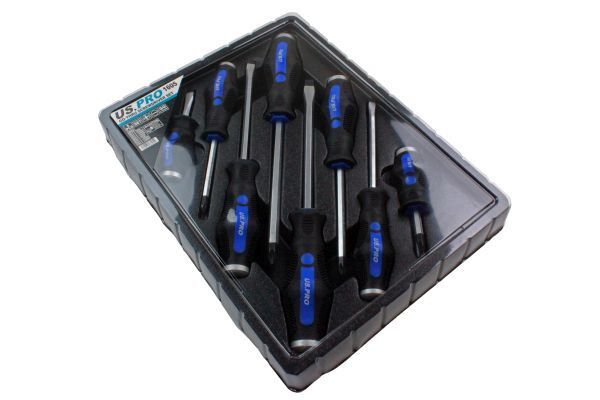 US Pro Bergen 8PC GO-THRU / POUND-THRU SCREWDRIVER SET.SLOTTED & PHILLIPS 1605