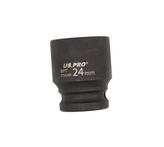 US PRO 24MM 1/2" DR 6PT IMPACT SOCKET EURO STYLE CR-MO