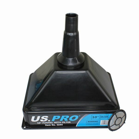 US PRO Large Heavy Duty Funnel With Filter Diesel Oil Petrol Garage Plastic 3244