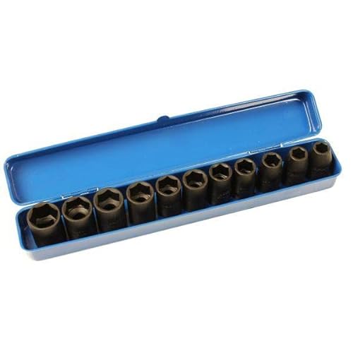 US PRO 1/2" Drive Shallow Impact Socket Set 6pt 11pc 10-21mm Metric Sockets