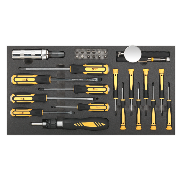 Siegen Screwdriver Set Impact, Ratchet, Hammer Through, precision 36pc S01128