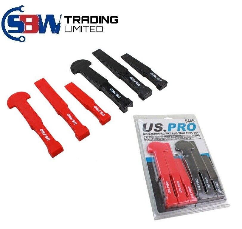 US PRO Tools 6pc Non-Marking Trim & Pry Tool Set Door Trim Clip Tool Wedge 5449