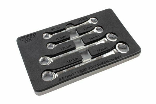 US PRO INDUSTRIAL 4pc 6 point Flare Nut Wrench Spanner Set In Eva Tray NEW 2289