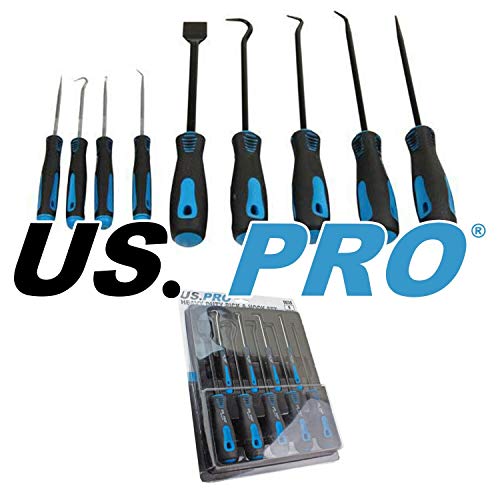 US PRO by BERGEN SCRAPER / HOOK AND PICK SET 9PC REMOVAL TOOL O RINGS SEALS 5035