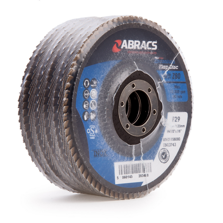 Abracs  Pro Zirconium Inox Flap Disc 115mm 80 Grit (5 Pack)