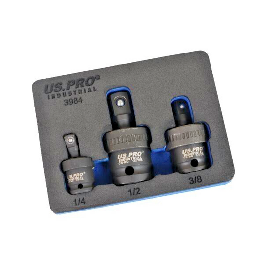 US Pro Tools Universal Joint Impact Socket Set 1/4" 3/8" 1/2" Drive CR-MO