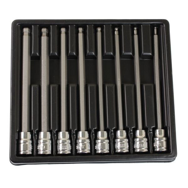 US PRO Tools 8pc 3/8" Long Ball End Hex Allen Bit Key Sockets NEW 1495