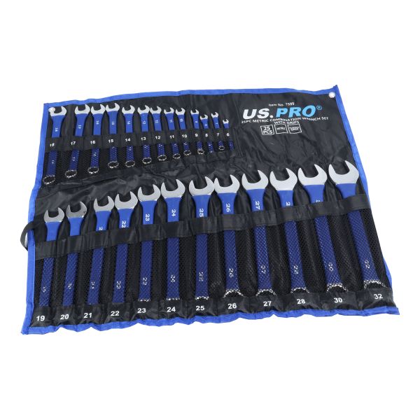 US PRO 25PC Metric Combination Wrench Set 6-32mm with Grips