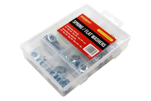 Resolut 210 Piece Assorted Spring & Flat Steel Washers 2952
