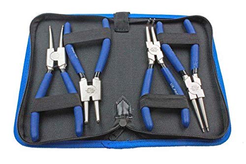 US PRO Tools 4 Piece 7" Circlip Pliers Set - Internal External Straight & Bent