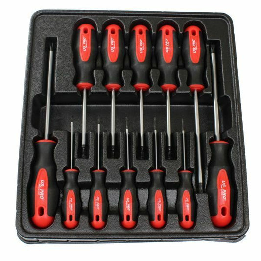 US Pro 12pc Torx Screwdriver Set T6 to T45 - Torxs 1529 Tools Star screwdriver