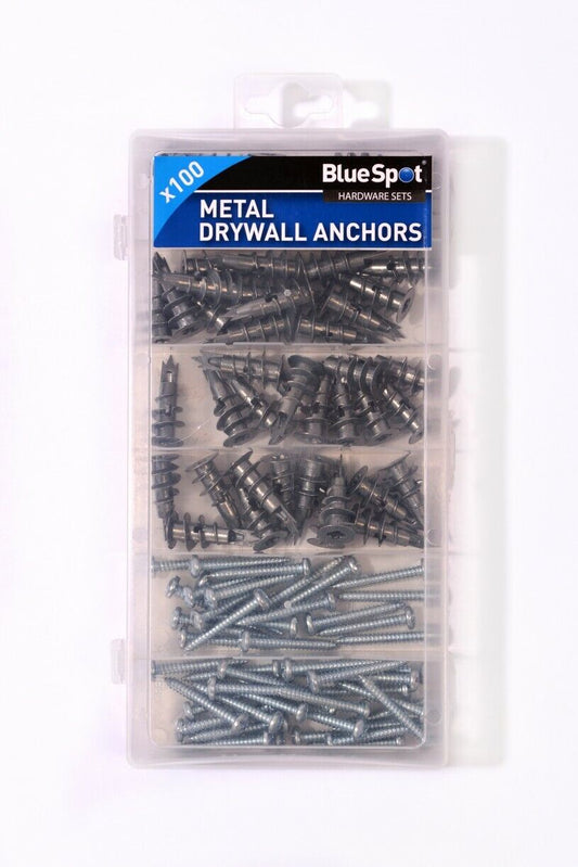 Metal drywall plasterboard anchor set 100 pieces BlueSpot 40572